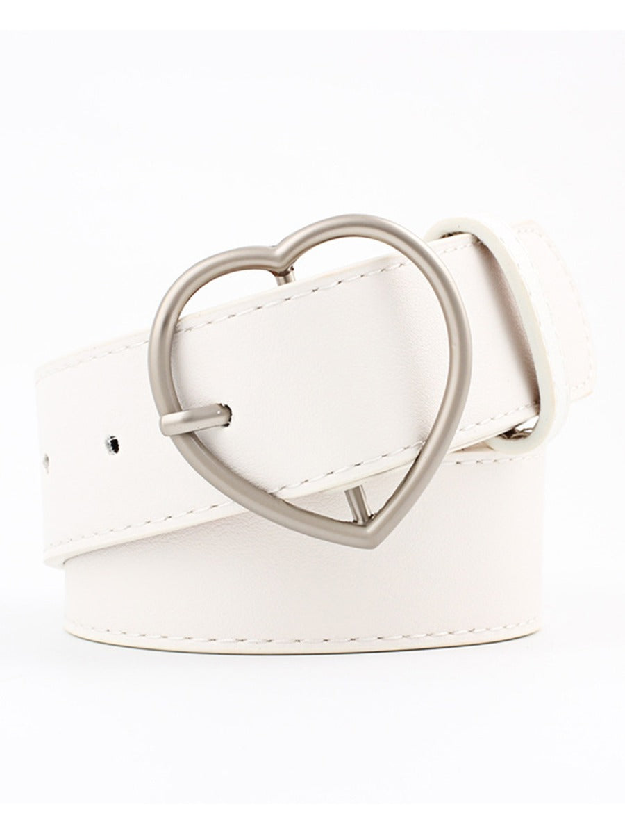 Heart Buckle Leather Belt 