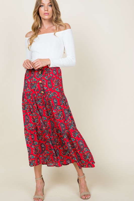 Paisley tiered skirt FINAL SALE NO RETURNS OR EXCHANGES