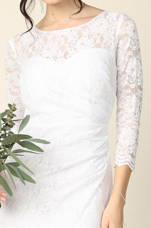 Three Quarter Sleeve Lace Dress