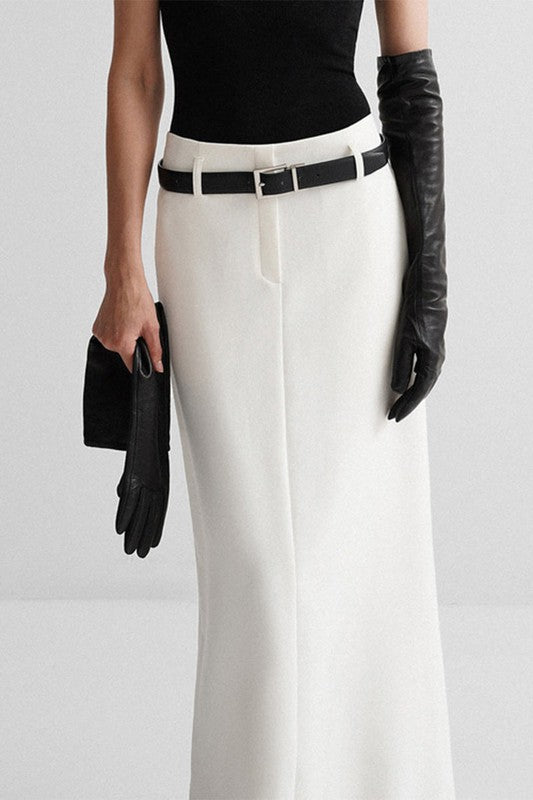 Solid Maxi Skirt without belt