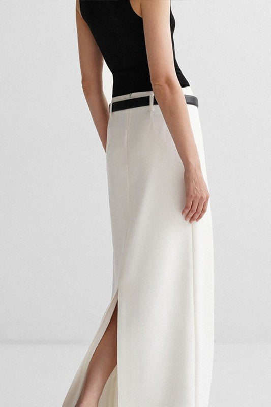 Solid Maxi Skirt without belt