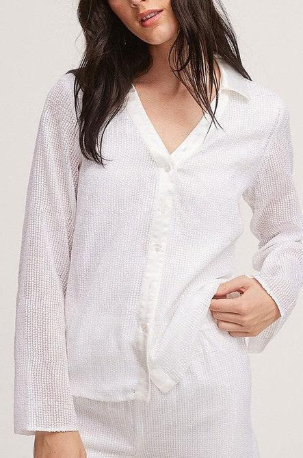 LONG SLEEVE BUTTON UP SEQUINS BLOUSE TOP