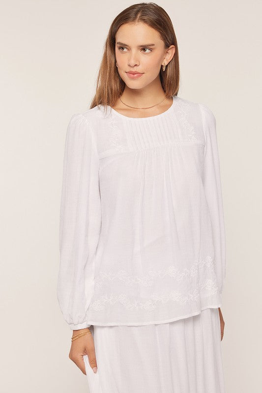 Embroidered White Top