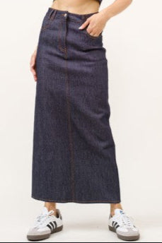 INDIGO DENIM LONG SKIRT